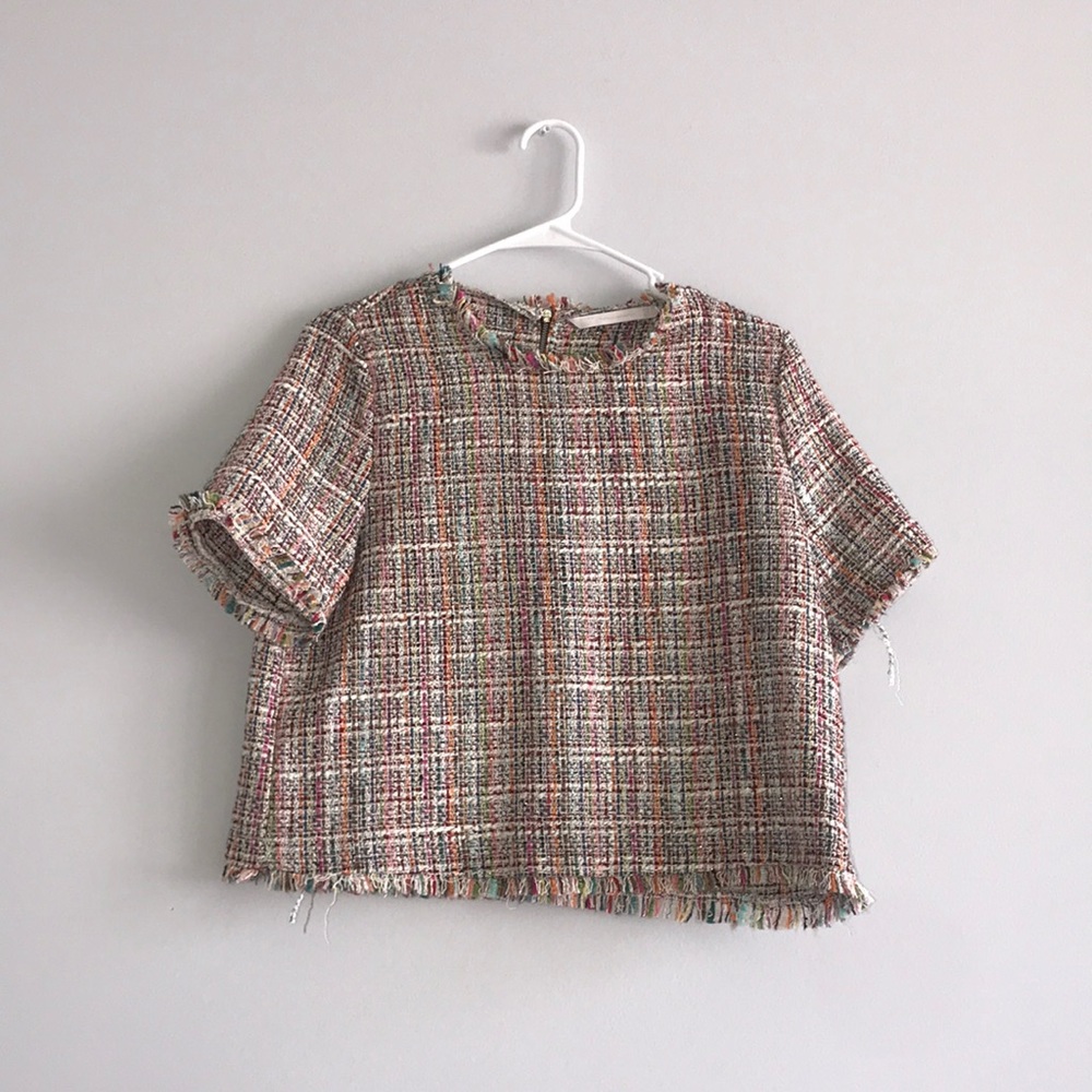 adorable multi colored zara top!!